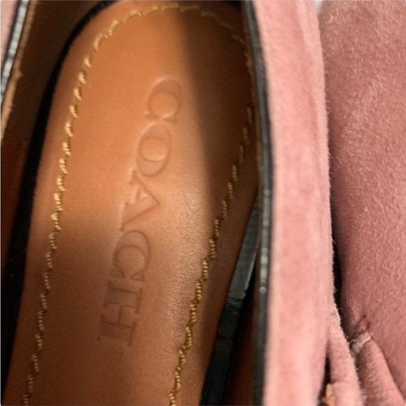 COACH Dusty Rose Flower Stud Suede Leather Mary Jane Flats Size 5.5 NWOB - Picture 11 of 13
